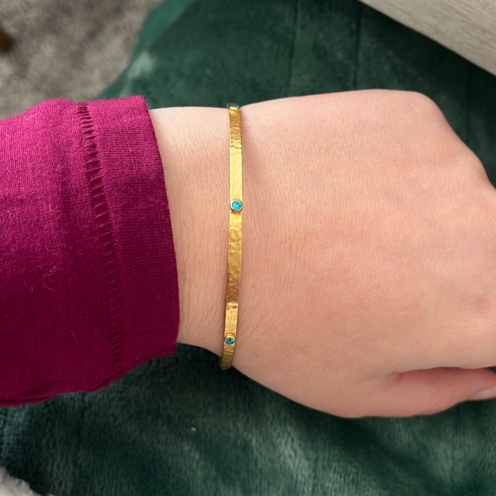 Julie Vos Crescent Stone Bangle